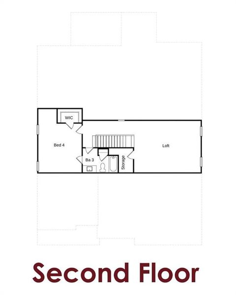2D floor plan layout of this home in Fowler Farms, Auburn, GA (Image 3).