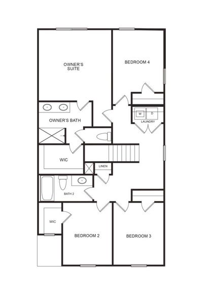 2D floor plan layout of this home in The Enclave at Whitewater Creek, Union City, GA (Image 3).