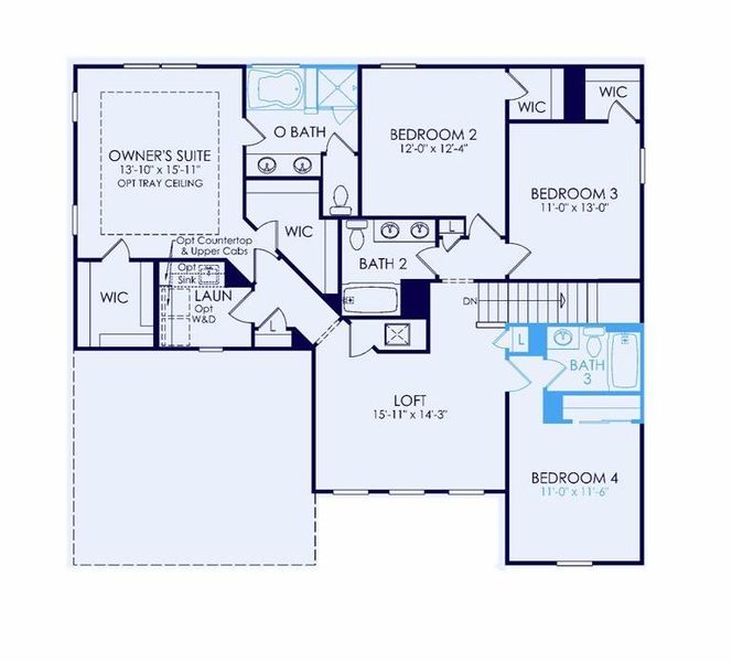 2D floor plan layout of this home in Rose Creek, Cumming, GA (Image 3).