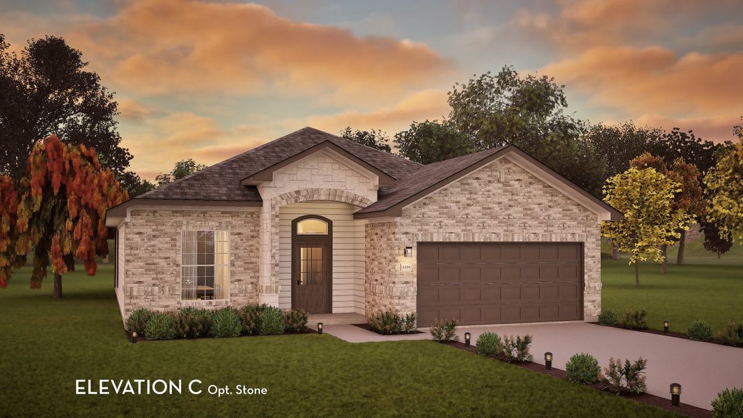 Representative exterior photo of a completed home built from the Aspen by CastleRock Communities in River Ranch Meadows, Dayton, TX (Image 12).