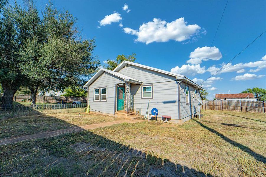 Bungalow with a fenced backyard