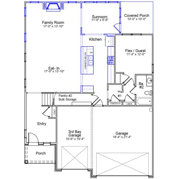 2D floor plan layout of this home in Hanes Lake, Winston-Salem, NC (Image 3).