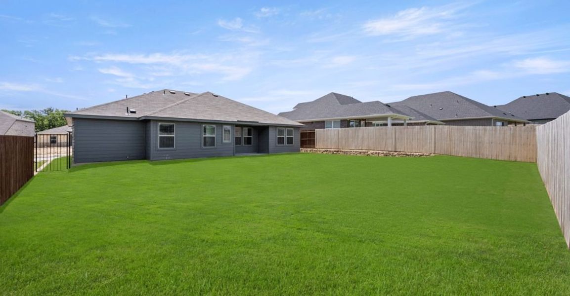 Representative exterior photo of a completed home built from the Pembridge II by Impression Homes in Mountain Valley, Burleson, TX (Image 23). Representative exterior photo of a completed home built from the Pembridge II by Impression Homes in Mountain Valley, Burleson, TX (Image 23).