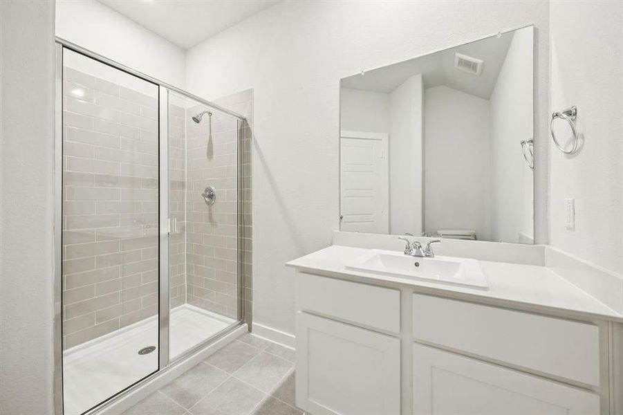 Bathroom in the Masters home plan by Trophy Signature Homes – REPRESENTATIVE PHOTO