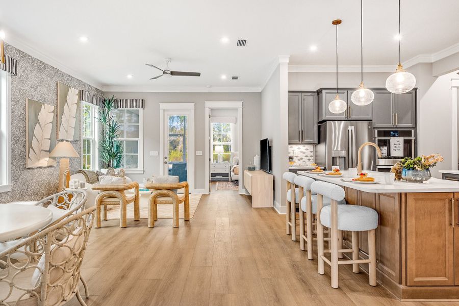 Furnished interior view inside a new home in The Villas at Longleaf Park, a Watersound Origins® community, Inlet Beach (Image 6).