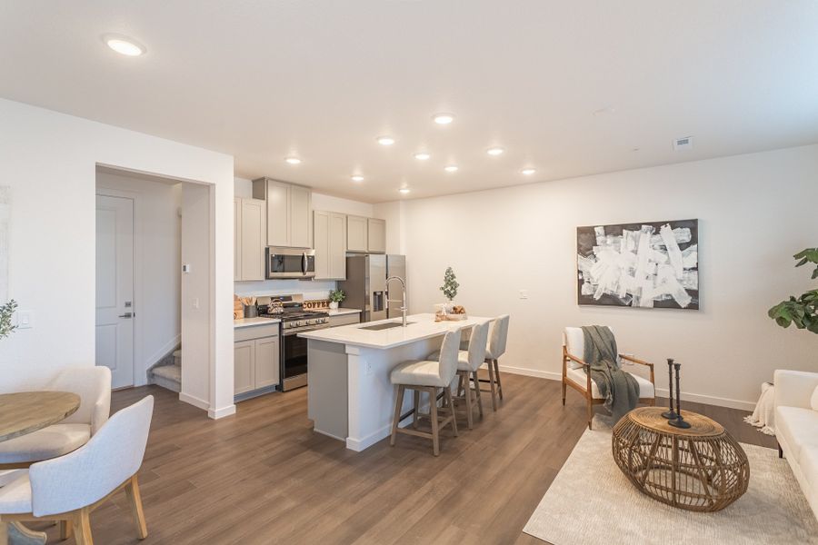 Furnished interior view inside a new home in The Vistas at West Mesa, Colorado Springs (Image 5). Furnished interior view inside a new home in The Vistas at West Mesa, Colorado Springs (Image 5).
