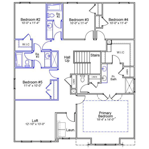 2D floor plan layout of this home in Citadel Point at Southbridge, Sneads Ferry, NC (Image 3).