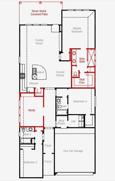 2D floor plan layout of this home in Escondido, Magnolia, TX (Image 4).