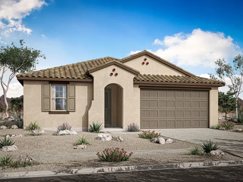 Representative exterior photo of a completed home built from the Celeste by Mattamy Homes in White Tank Vistas, Waddell, AZ (Image 3). Representative exterior photo of a completed home built from the Celeste by Mattamy Homes in White Tank Vistas, Waddell, AZ (Image 3).