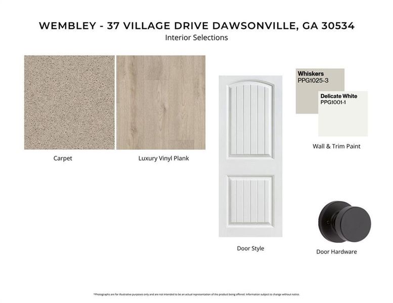 Sample of building materials used in homes in Villas at Gold Creek, Dawsonville (Image 3).