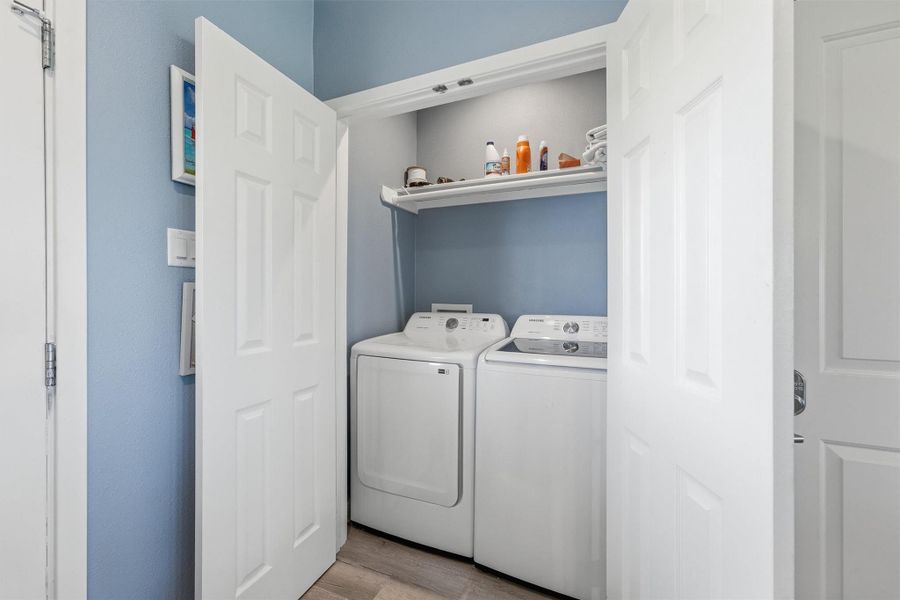 Convenient laundry closet with washer and dryer Convenient laundry closet with washer and dryer