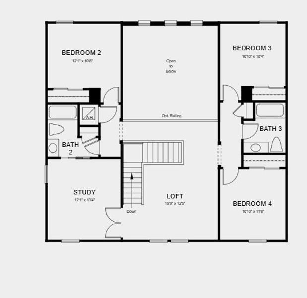 2D floor plan layout for the Bahama by Taylor Morrison in Palms at Coasterra, Palmetto, FL (Image 6).