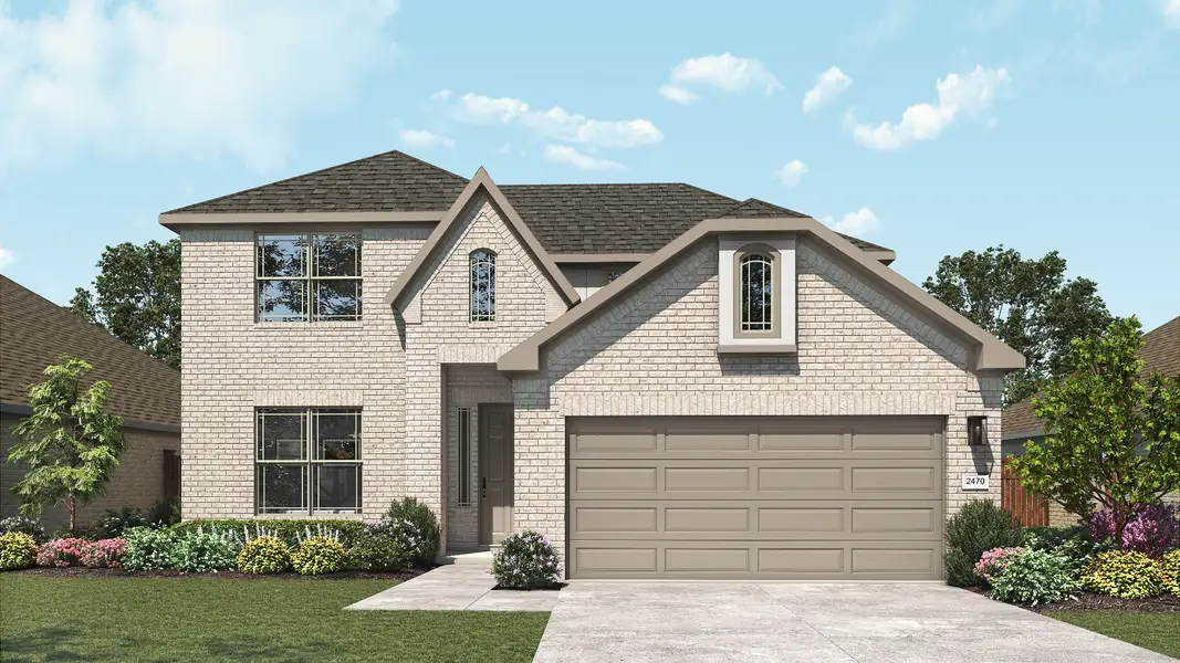 Representative exterior photo of a completed home built from the Hickory by DRB Homes in Parkside on the River, Georgetown, TX (Image 1). Representative exterior photo of a completed home built from the Hickory by DRB Homes in Parkside on the River, Georgetown, TX (Image 1).