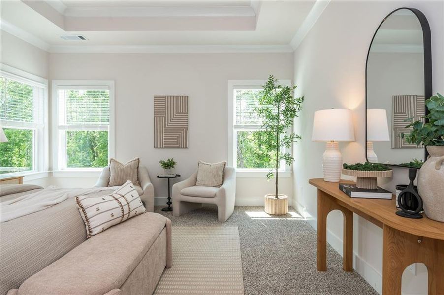 Furnished interior view inside a new home in , Flowery Branch (Image 11). Furnished interior view inside a new home in , Flowery Branch (Image 11).