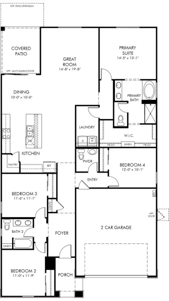2D floor plan layout of this home in White Tank Foothills Reserve Series, Waddell, AZ (Image 1). 2D floor plan layout of this home in White Tank Foothills Reserve Series, Waddell, AZ (Image 1).