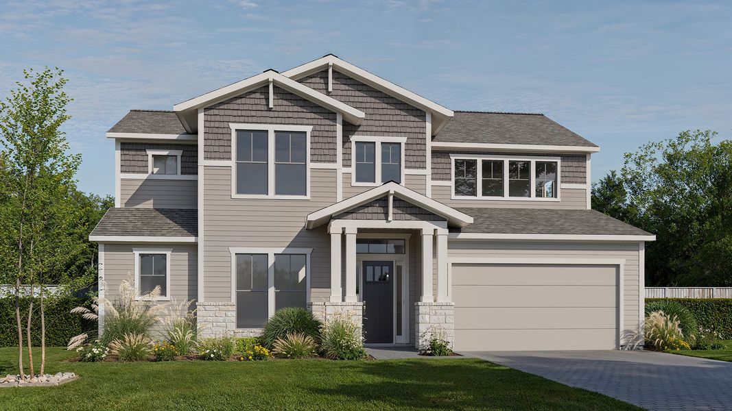 Representative exterior photo of a completed home built from the 3333J by Perry Homes in Hyland Trail, Green Cove Springs, FL (Image 2). Representative exterior photo of a completed home built from the 3333J by Perry Homes in Hyland Trail, Green Cove Springs, FL (Image 2).