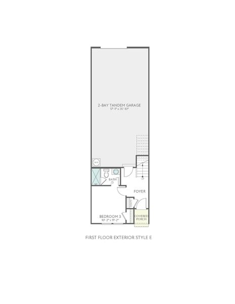 2D floor plan layout for the Dahlia by Tri Pointe Homes in Bellflower, Charlotte, NC (Image 5).