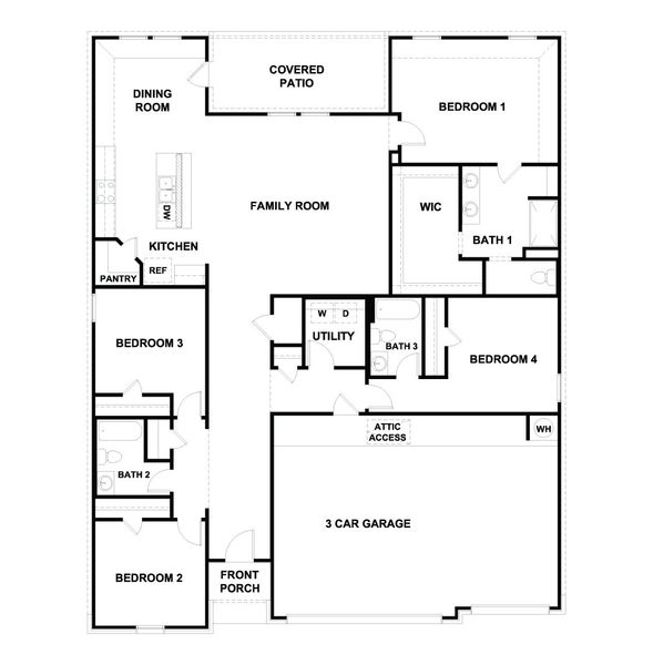 2D floor plan layout of this home in Riverview, Georgetown, TX (Image 3).