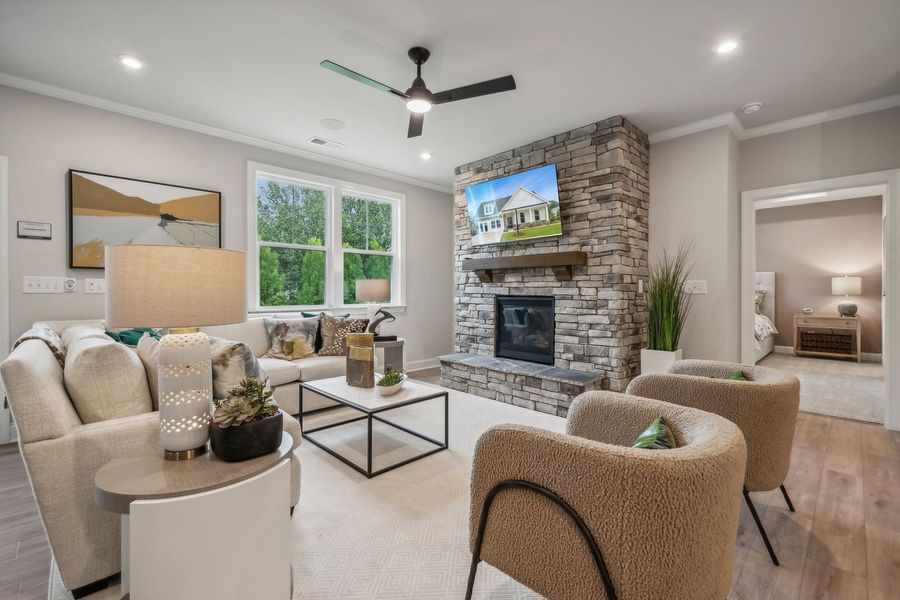 Furnished interior view inside a new home in The Beacon at Old Peachtree Single Family Homes, Lawrenceville (Image 231).