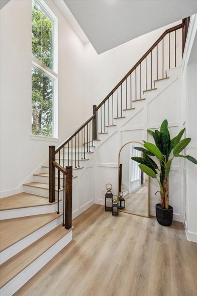 Stairs to second floor. Stairs to second floor.