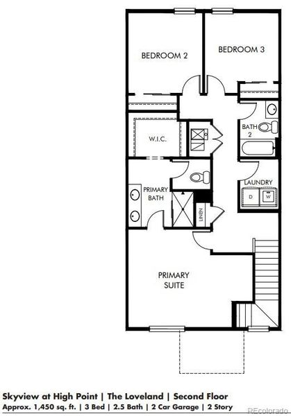 2D floor plan layout of this home in Skyview at High Point, Aurora, CO (Image 3).