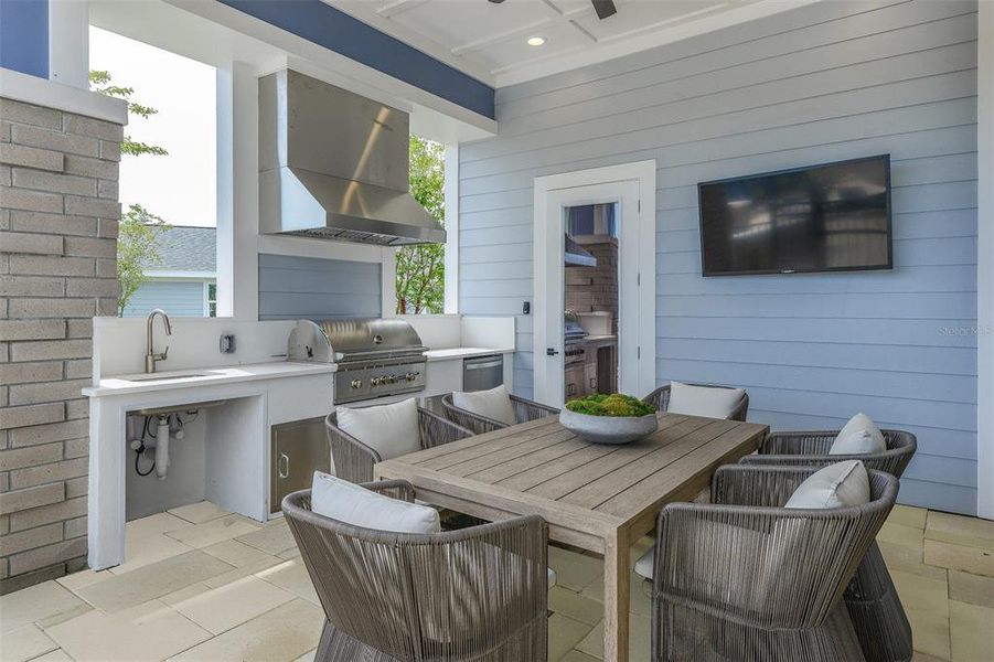 Exterior details and patio area of a home in Gatherings® of Lake Nona, Orlando (Image 2). Exterior details and patio area of a home in Gatherings® of Lake Nona, Orlando (Image 2).