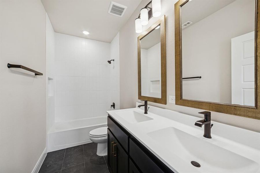 Furnished interior view inside a new home in Pecan Square - Estates, Northlake (Image 10). Furnished interior view inside a new home in Pecan Square - Estates, Northlake (Image 10).