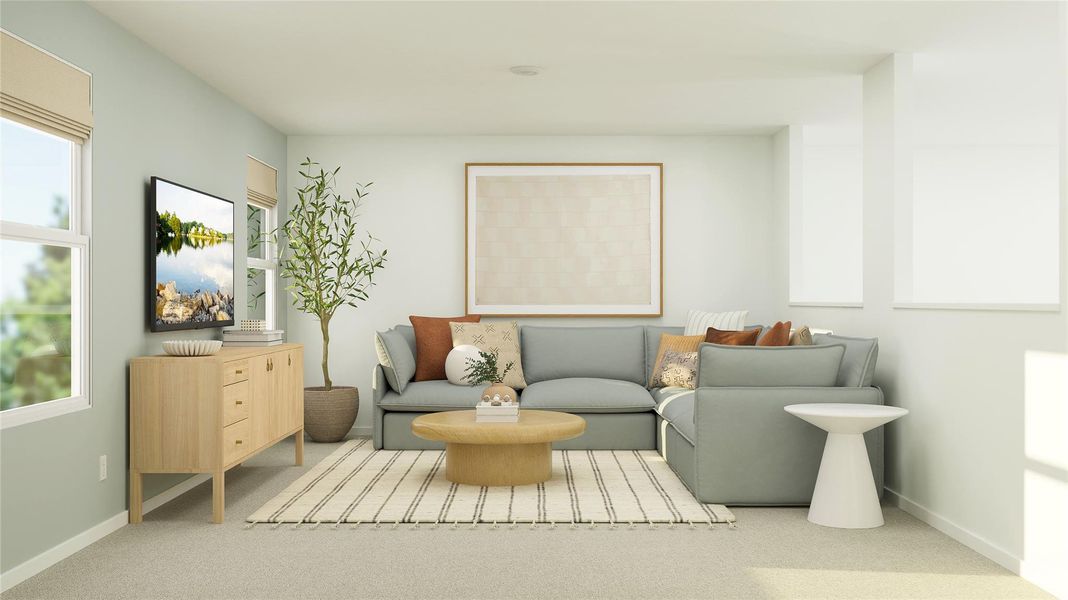 Furnished interior view inside a new home in Meadowlark Preserve: Lonestar Collection, Pflugerville (Image 8). Furnished interior view inside a new home in Meadowlark Preserve: Lonestar Collection, Pflugerville (Image 8).