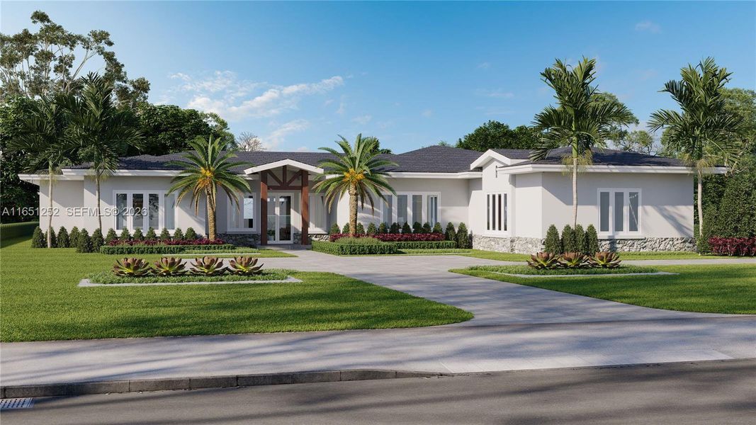 Front exterior of a new home in , Delray Beach, FL, highlighting curb appeal (Image 1). Front exterior of a new home in , Delray Beach, FL, highlighting curb appeal (Image 1).