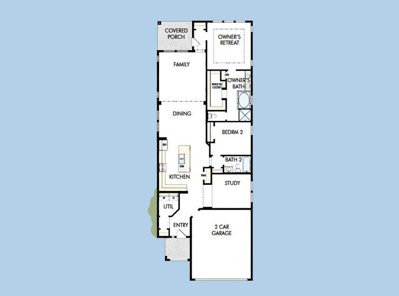 2D floor plan layout for the The Bastrop by David Weekley Homes in Sienna 40' Homesites, Missouri City, TX (Image 3).
