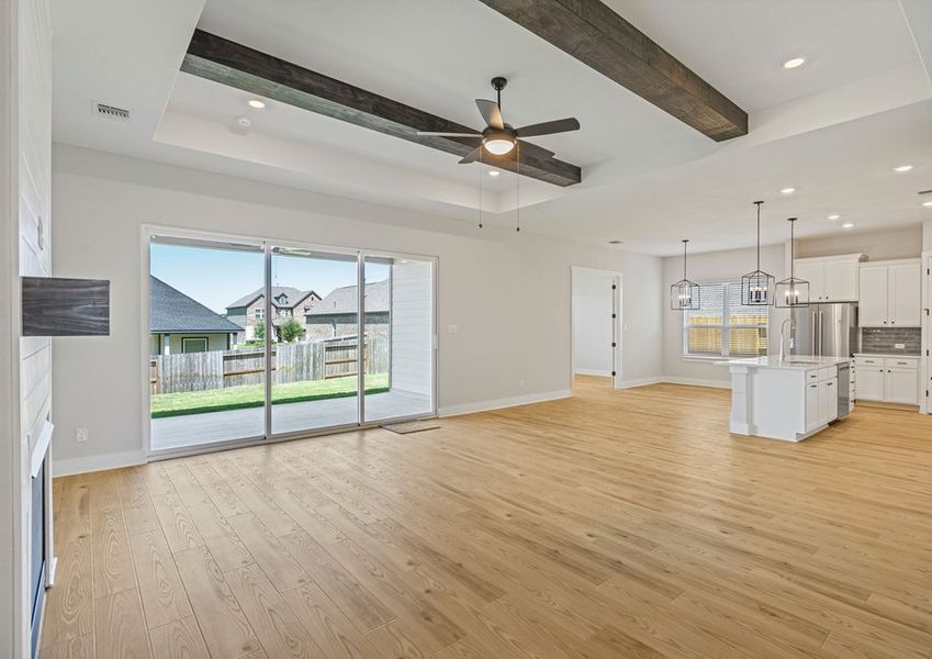 The Princeton has an open floor plan that connects the kitchen, dining room and family room. The Princeton has an open floor plan that connects the kitchen, dining room and family room.