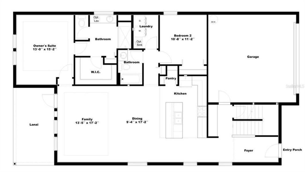 2D floor plan layout of this home in Yucatan Gardens, Orlando, FL (Image 5).