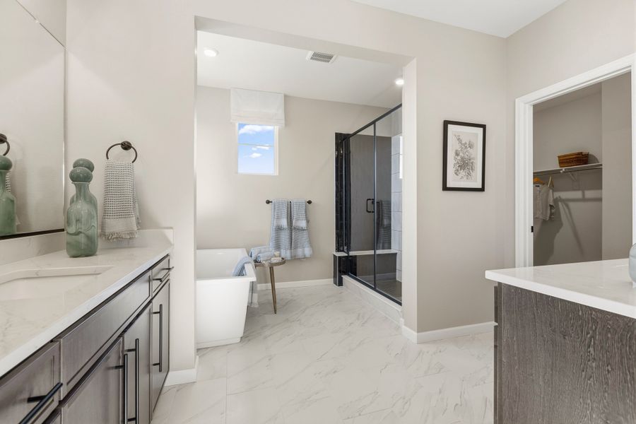 Representative furnished interior of a home built from the 4904 by Risewell Homes in The Aurora Highlands, Aurora (Image 15).