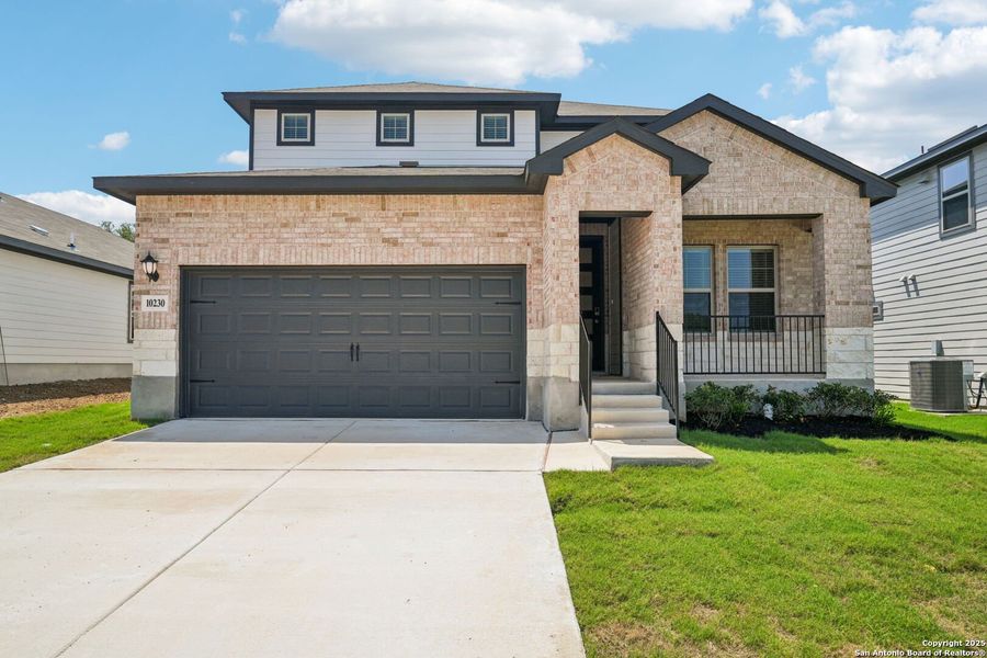 Front exterior of a new home in Royal Crest, San Antonio, TX, highlighting curb appeal (Image 2). Front exterior of a new home in Royal Crest, San Antonio, TX, highlighting curb appeal (Image 2).
