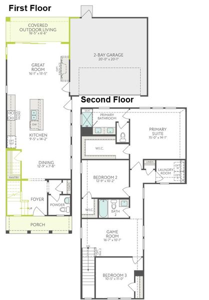 2D floor plan layout of this home in Garden Collection at Harvest, Argyle, TX (Image 2). 2D floor plan layout of this home in Garden Collection at Harvest, Argyle, TX (Image 2).