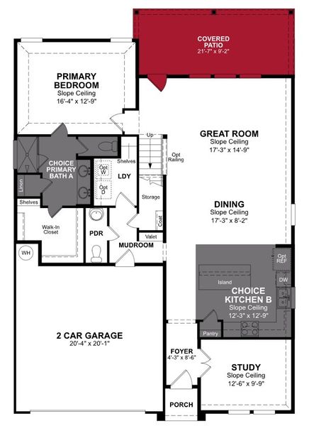 2D floor plan layout of this home in Morgan Meadows, San Antonio, TX (Image 2).