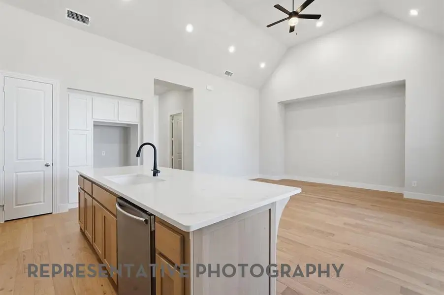 Furnished interior view inside a new home in Pecan Square, Northlake (Image 5). Furnished interior view inside a new home in Pecan Square, Northlake (Image 5).