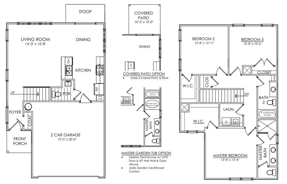 2D floor plan layout for the Lakewood by Haven Builders in Evergreen Hills, Nashville, TN (Image 2).