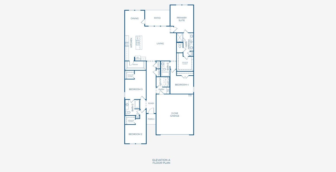 2D floor plan layout for the 4015 by Risewell Homes in Parkton Square, Kyle, TX (Image 3).