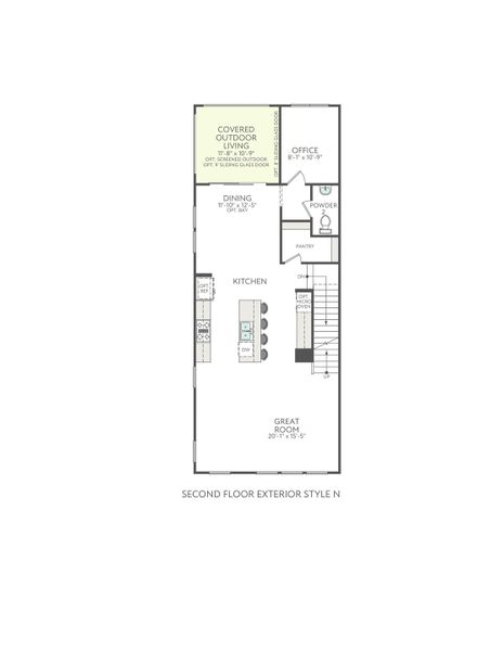 2D floor plan layout for the Marquis by Tri Pointe Homes in Ascend, Charlotte, NC (Image 4).