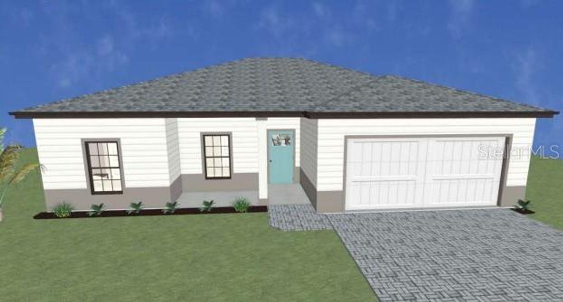 Front exterior of a new home in , North Port, FL, highlighting curb appeal (Image 1). Front exterior of a new home in , North Port, FL, highlighting curb appeal (Image 1).