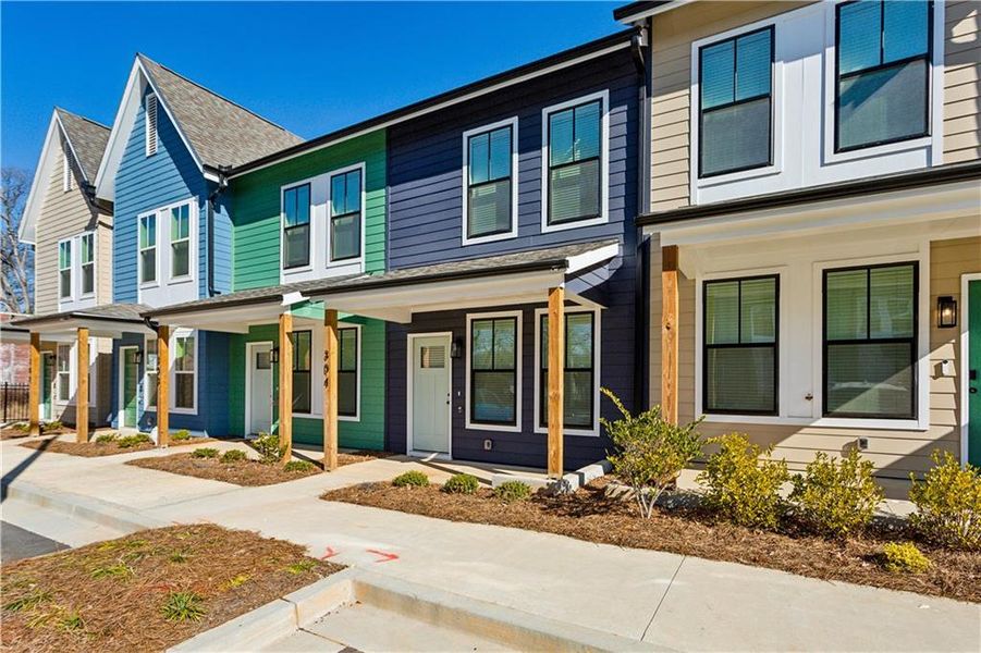 Exterior details and patio area of a home in Avenue at Oakland City, Atlanta (Image 24).