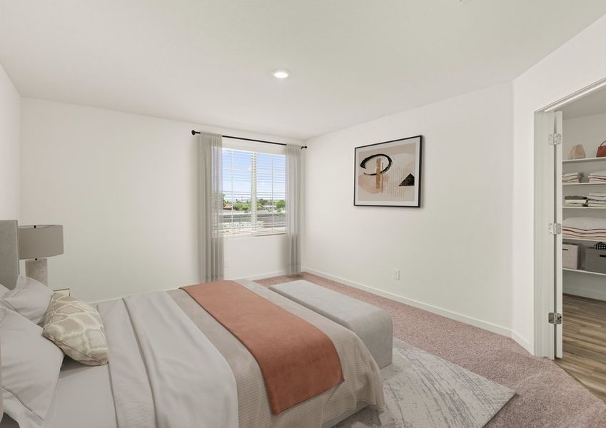 The master bedroom seamlessly connects to the walk-in closet. The master bedroom seamlessly connects to the walk-in closet.