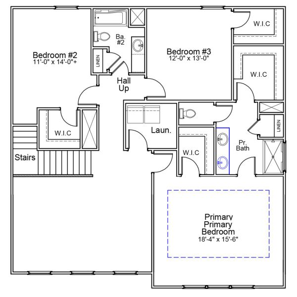 2D floor plan layout of this home in Citadel Point at Southbridge, Sneads Ferry, NC (Image 3).