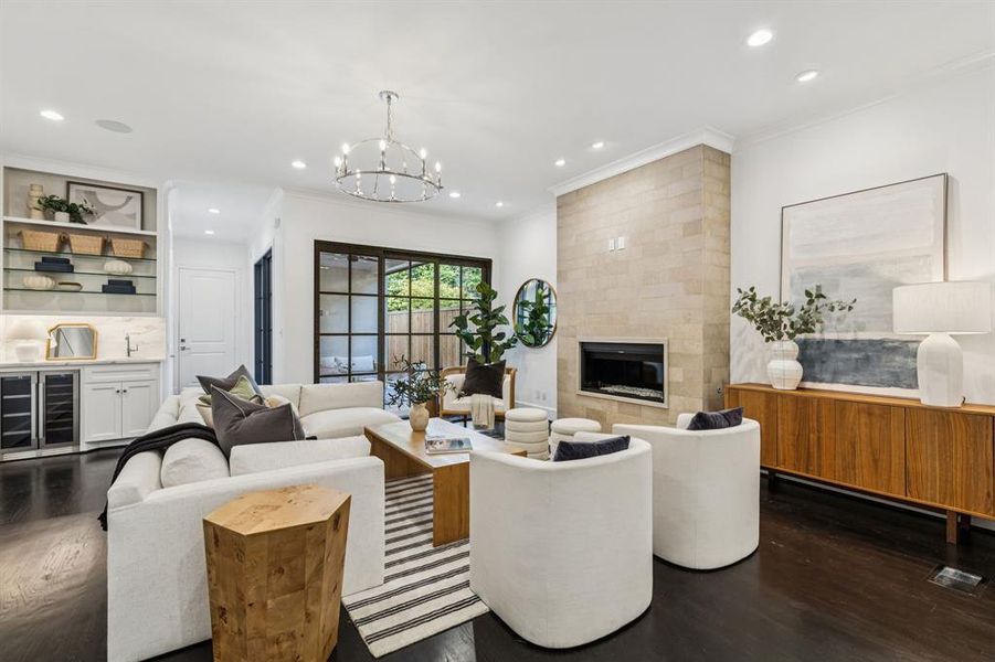 Lueders Limestone Fireplace in living room Lueders Limestone Fireplace in living room