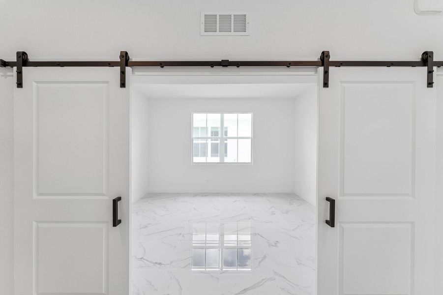 Home Office with Barn Doors