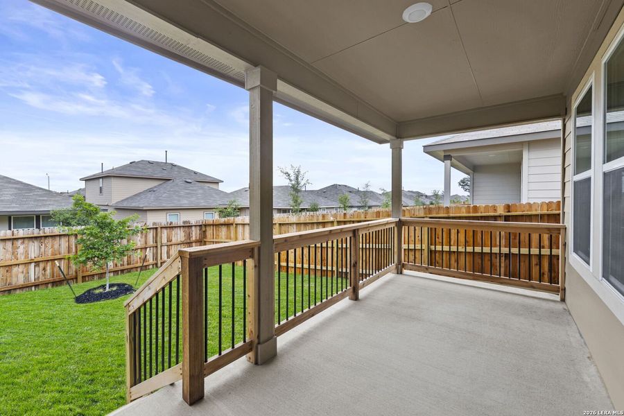 Exterior details and patio area of a home in Brookstone Creek, San Antonio (Image 18).