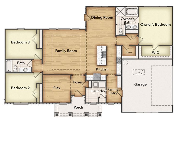 2D floor plan layout of this home in Fairview Meadows, New Fairview, TX (Image 5).