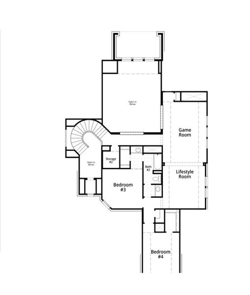 2D floor plan layout for the 229 Plan by Highland Homes in Briggs Ranch, San Antonio, TX (Image 24).