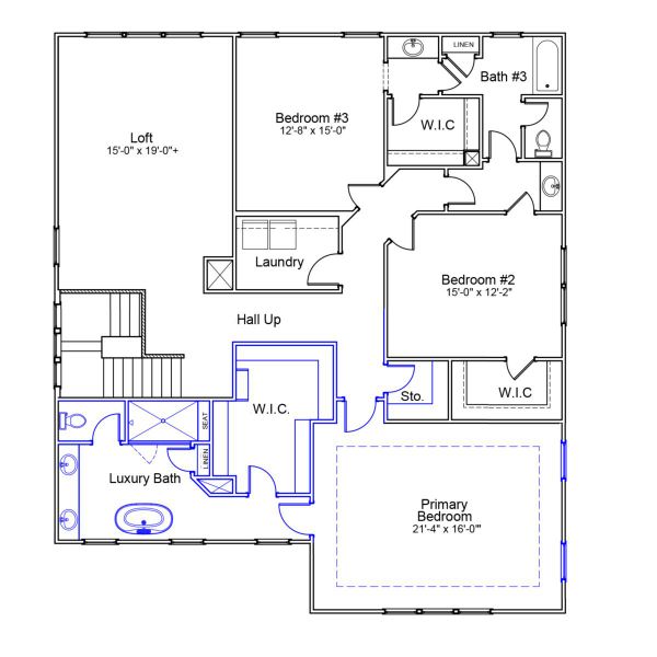 2D floor plan layout of this home in Sweetbrier, Durham, NC (Image 3).